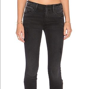MOTHER Looker Zip Fray black jeans -sz 26